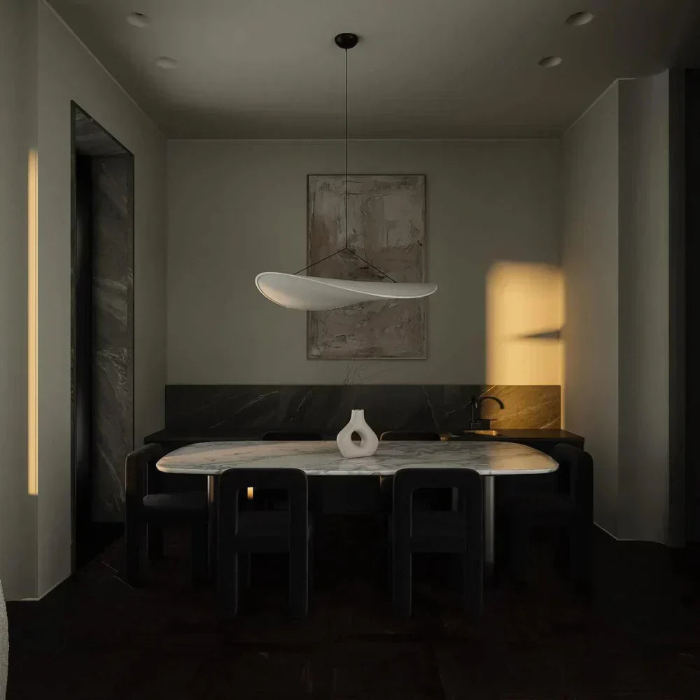 SilkWave-aardappelchip-lamp — handgemaakte ambachtelijke lamp, warme gloed - Desfino