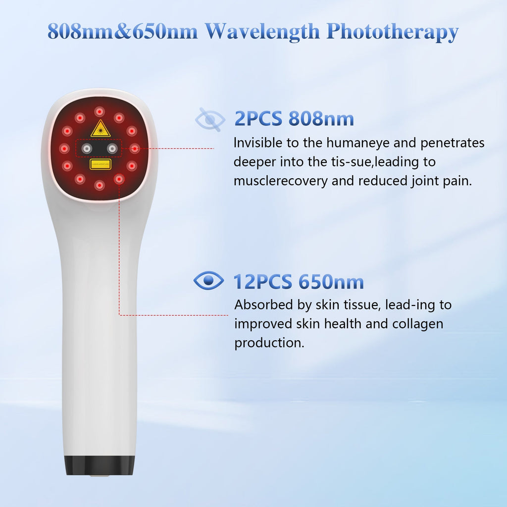 Dispositivo laser portátil recarregável de luz vermelha para alívio muscular e das articulações - Desfino