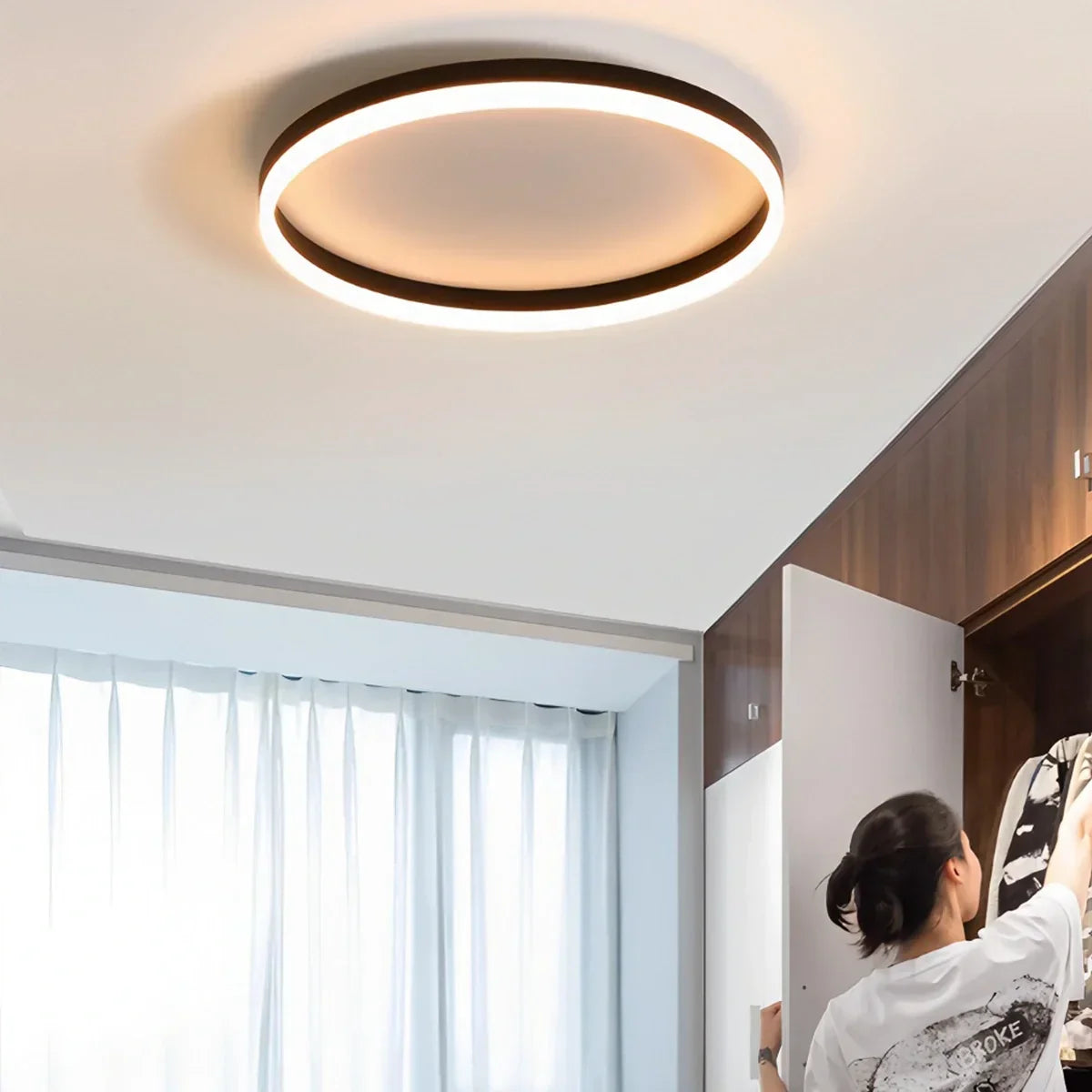 Nordic Circular LED Ceiling Lamp for Bedroom | Desfino