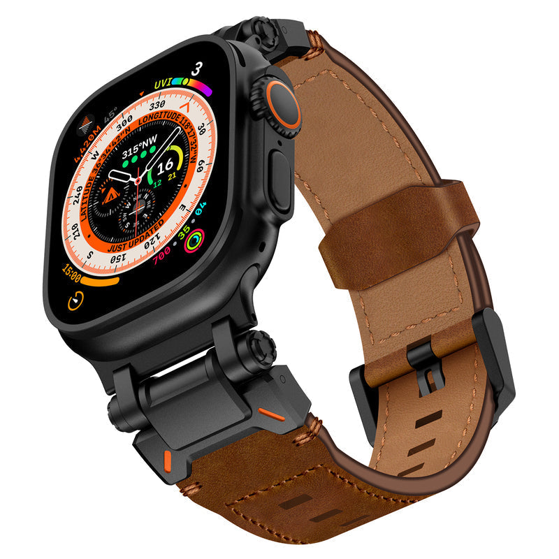 Řemínek Nomad pro Apple Watch — italská kůže, ruční šití, titanový adaptér - Desfino
