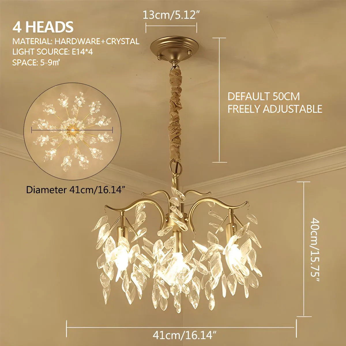 French Light Luxury Crystal Chandelier | Desfino