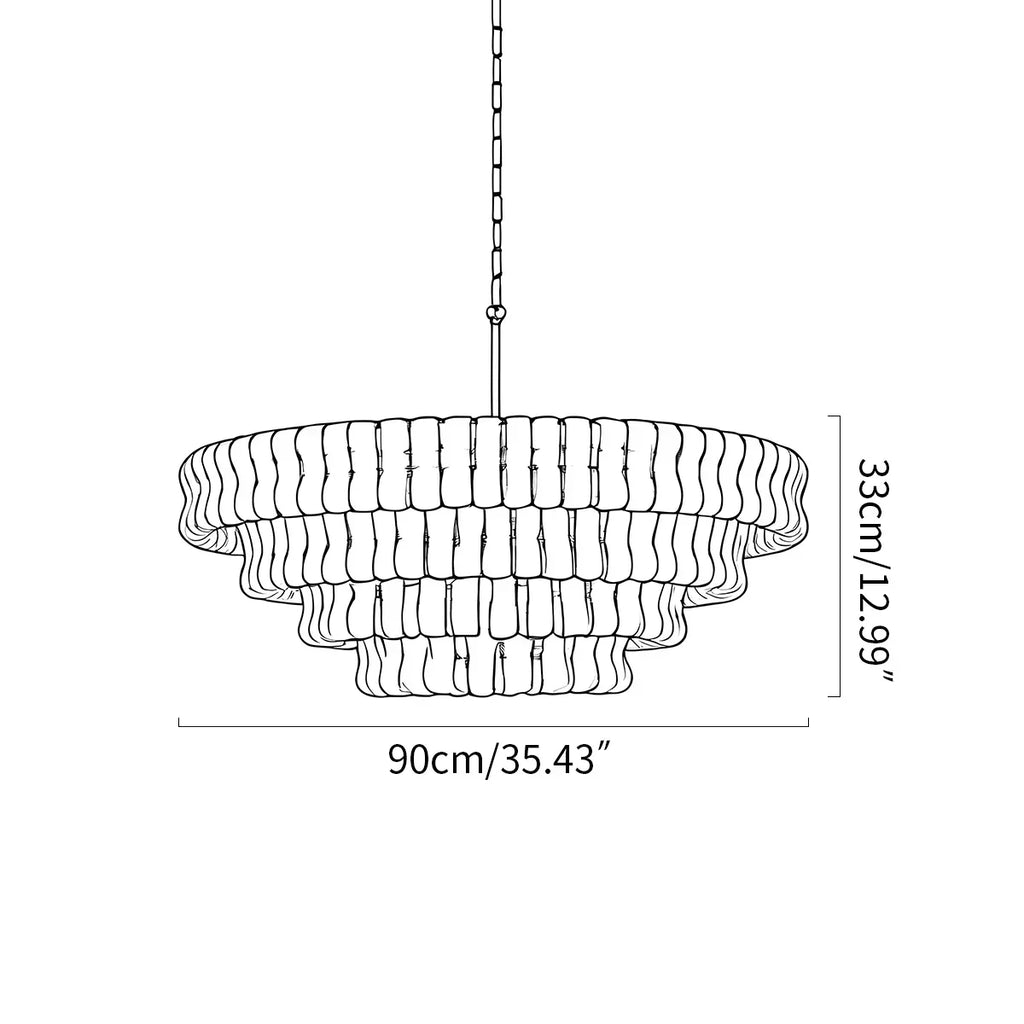 Luxuriöser mehrschichtiger Murano-Glaskronleuchter in Ringform | Desfino