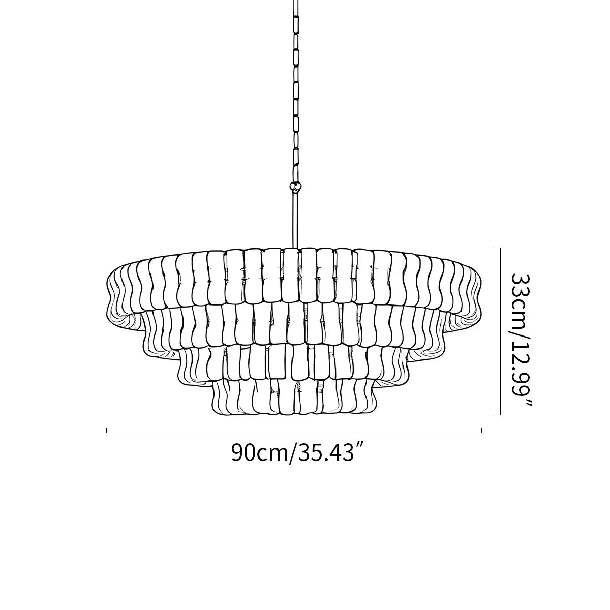 Luxuriöser mehrschichtiger Murano-Glaskronleuchter in Ringform | Desfino