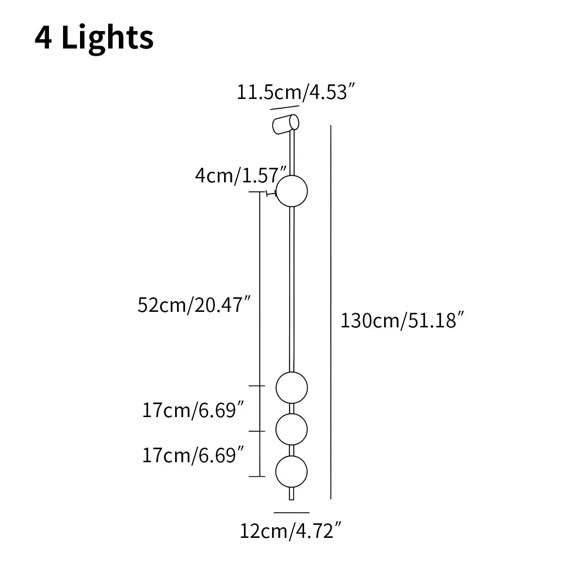 Vertical Balls Wall Lamp for Corridor | Desfino