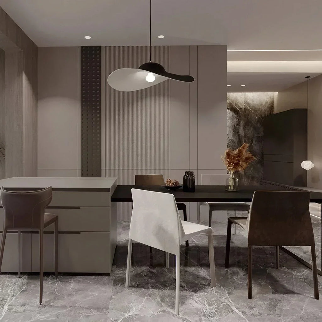 Straw Hat Acoustic Pendant Light for Dining room | Desfino