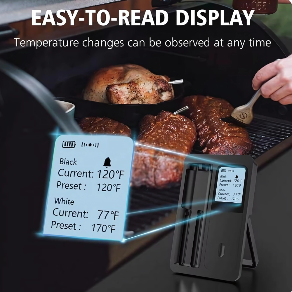 Smart trådlös köttermometer - övervakning via Bluetooth och Wi-Fi-app - Desfino