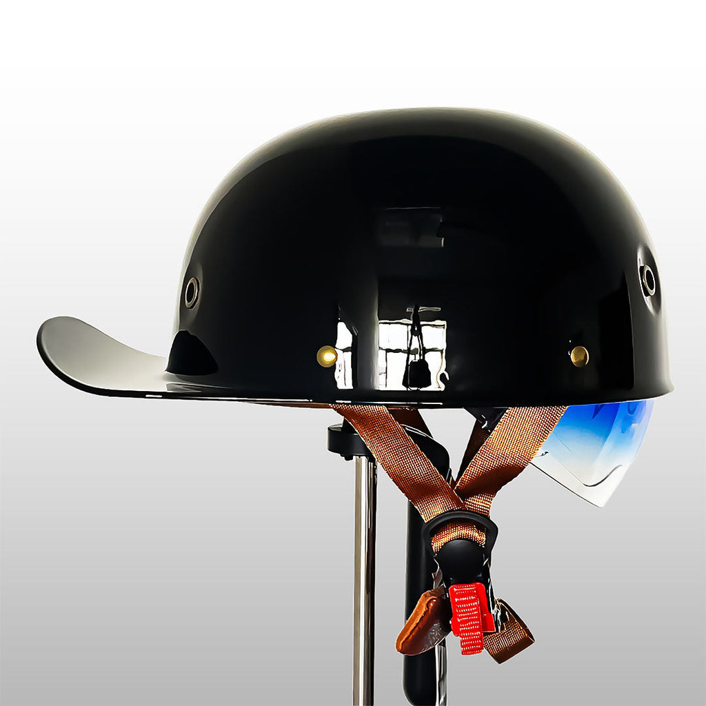 Moto baseballkasket-hjelm — DOT ECE-certificeret halvhjelm med lav profil - Desfino