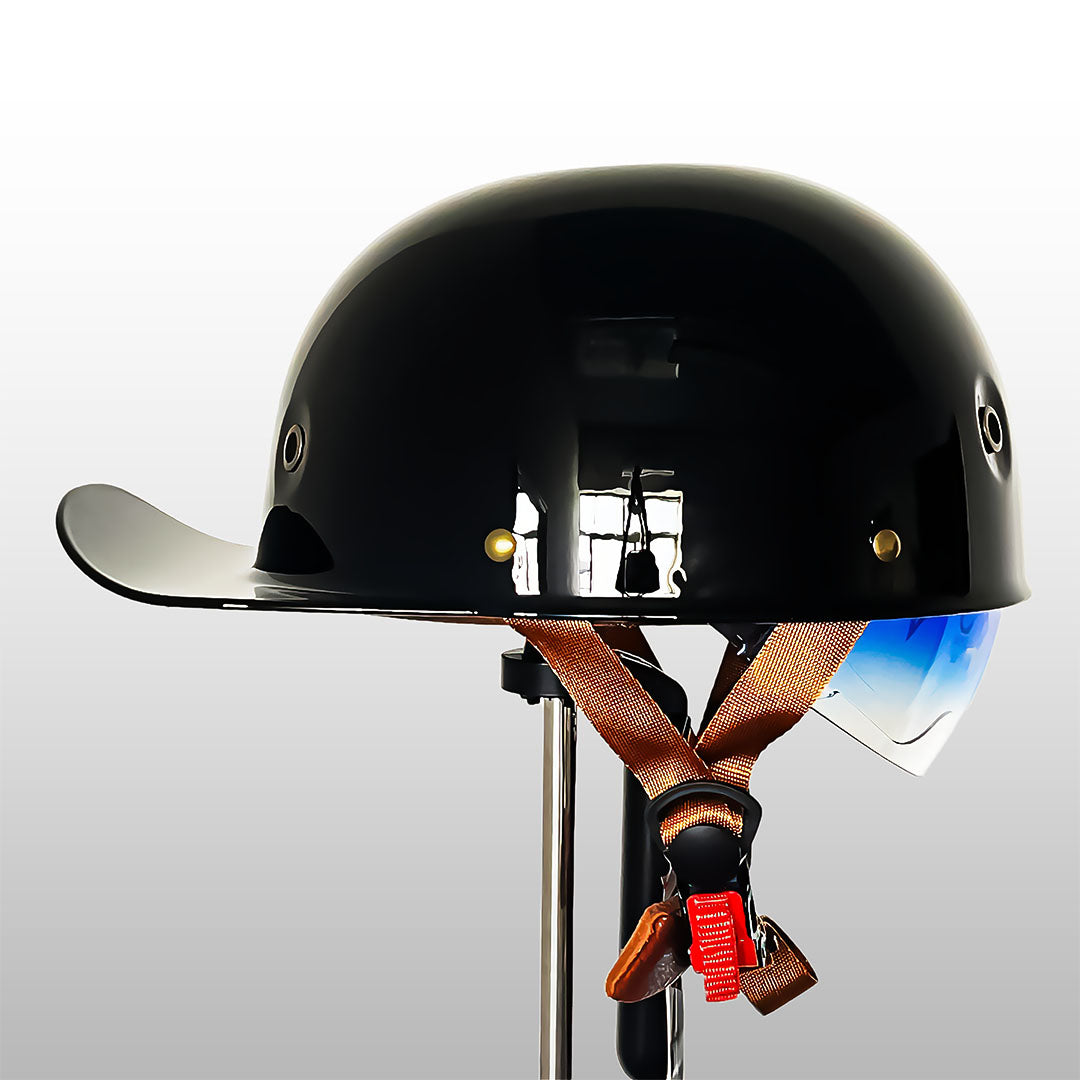 Moto baseballkasket-hjelm — DOT ECE-certificeret halvhjelm med lav profil - Desfino