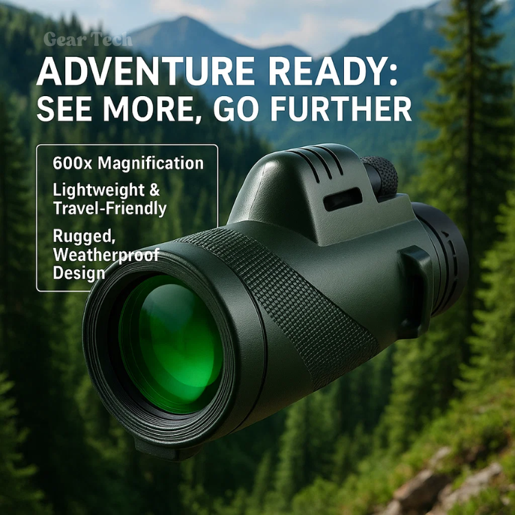 Arden Kompakt 600x HD-Ultra-Zoom-Monokular – Wetterfest, mehrfach vergütete Optik