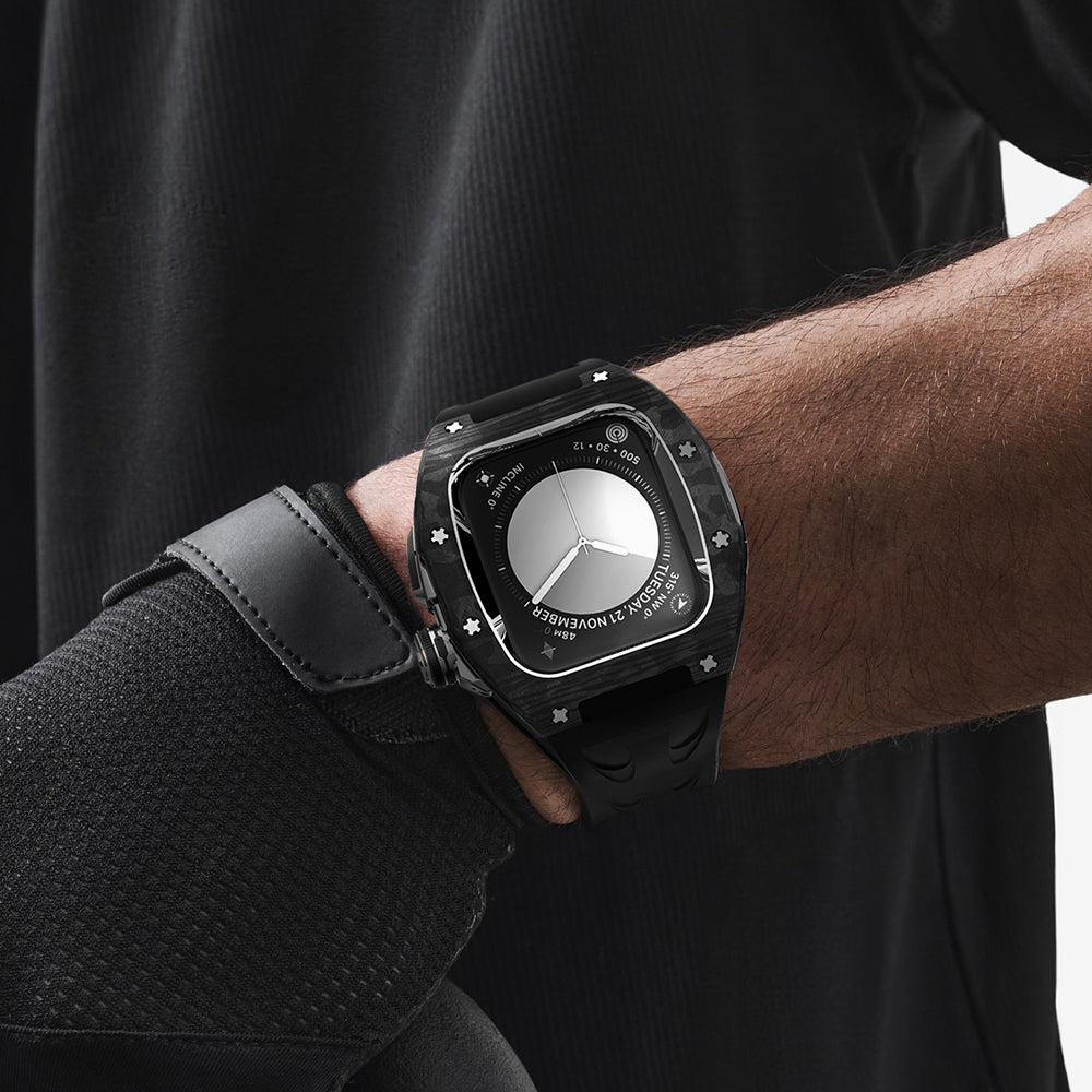 NovaCarb S10 Titanium Carbon Fiber Apple Watch Retrofit Kit - Desfino
