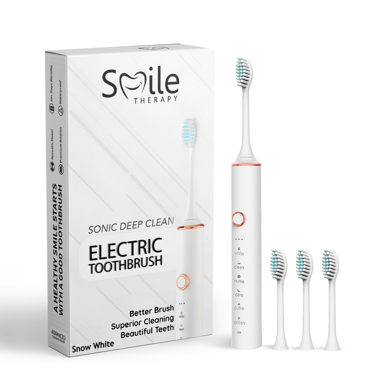Escova de Dentes Elétrica Sónica 6-em-1 — 6 Modos, Intensidade Ajustável - Desfino