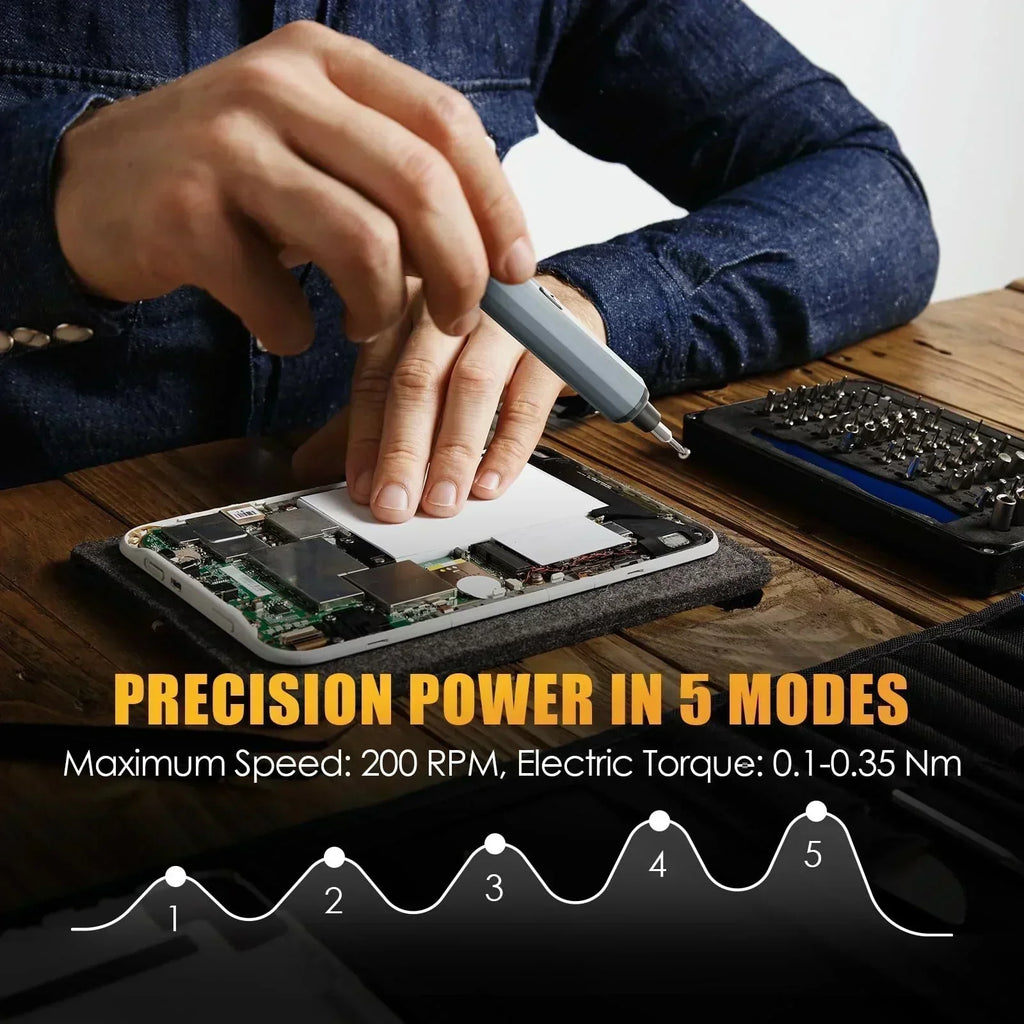 Kit de destornillador eléctrico de precisión LumaGrip 68 en 1 con LED - Desfino