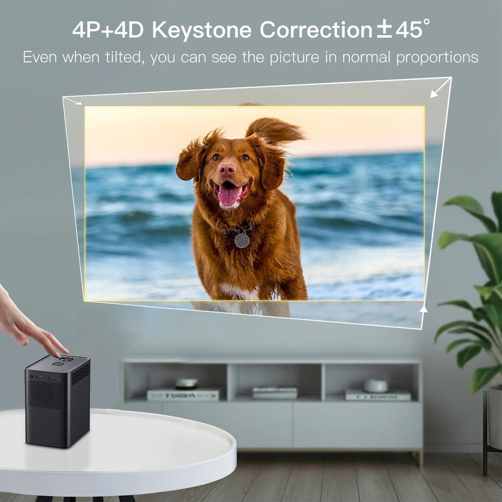 Proyector portátil NovaView 4K con Android y WiFi — Diseño compacto | Desfino
