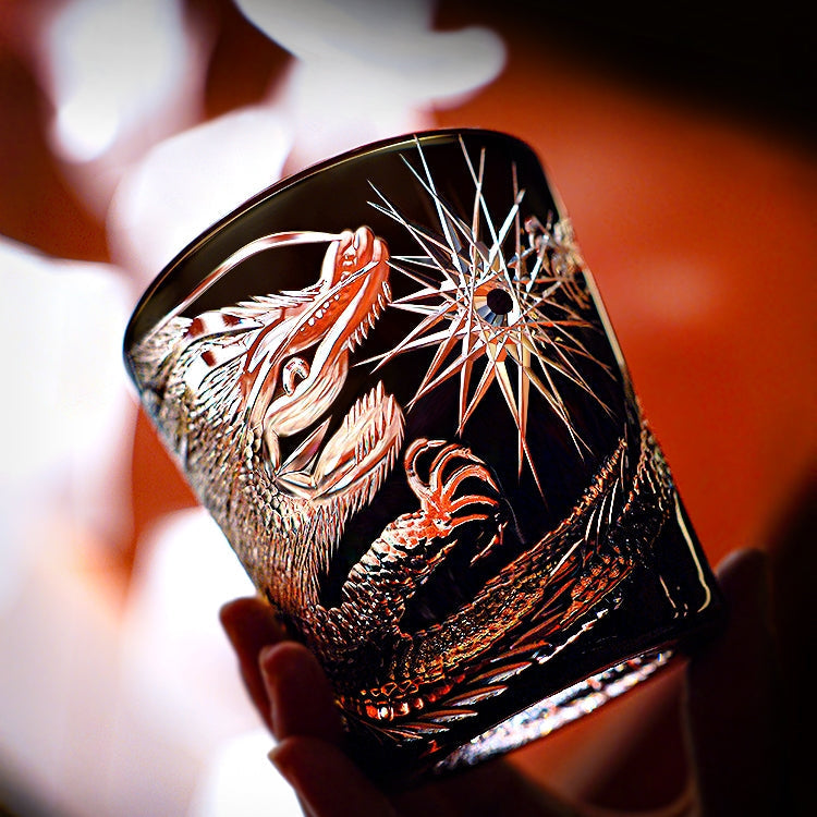 Takumi Soaring Dragon-whiskyglas — håndlavet krystalbund, gaveæske - Desfino