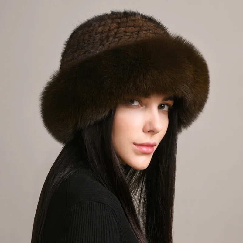 Novaine Classic Mink Fur Winter Hat — Insulated Lining - Desfino