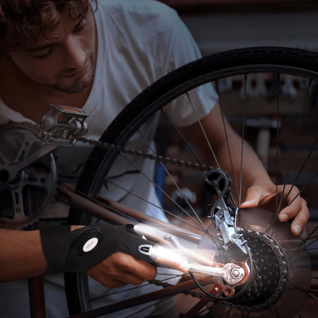Guanti con luce LED per le dita - Illuminazione da lavoro a mani libere - Desfino