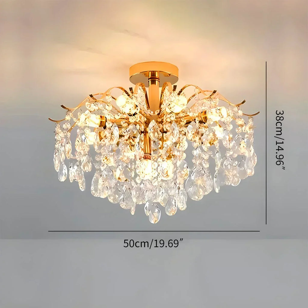 French Vintage Crystal Ceiling Chandelier | Desfino