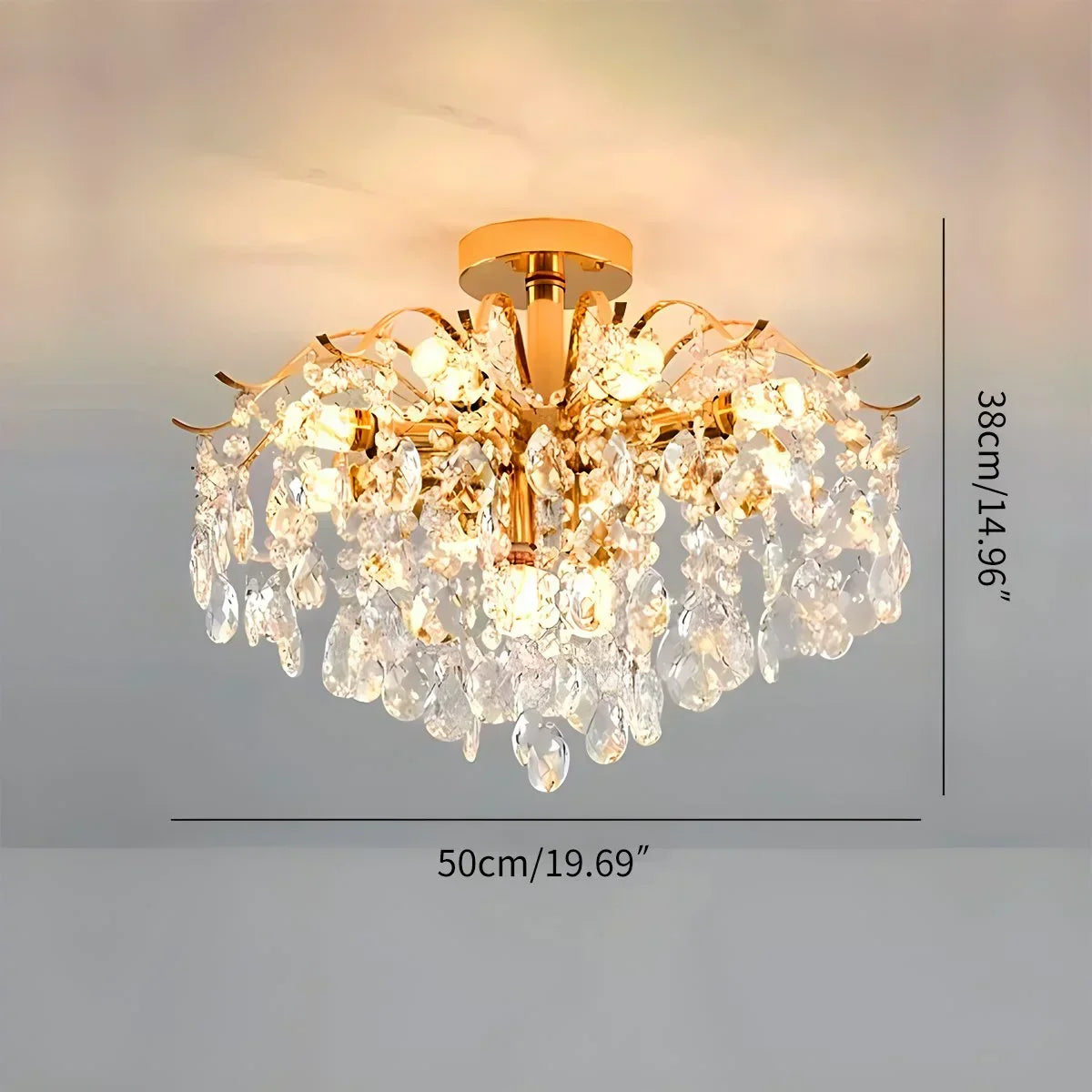 French Vintage Crystal Ceiling Chandelier | Desfino