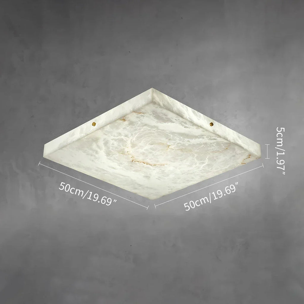 Minimalism Ultra Thin Square Spanish Alabaster Ceiling Light | Desfino