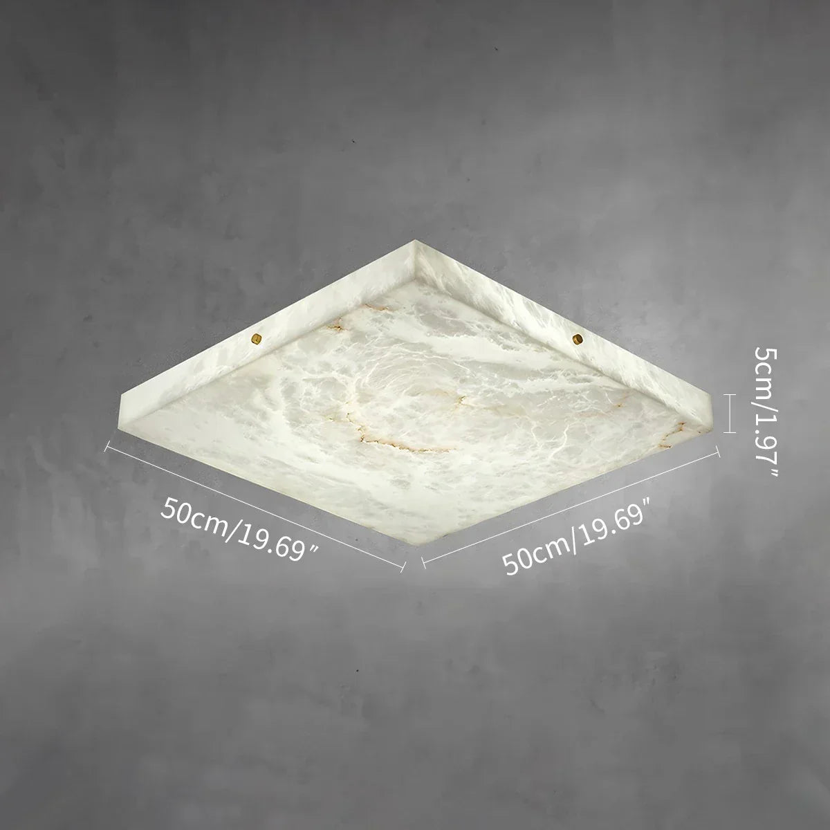 Minimalism Ultra Thin Square Spanish Alabaster Ceiling Light | Desfino