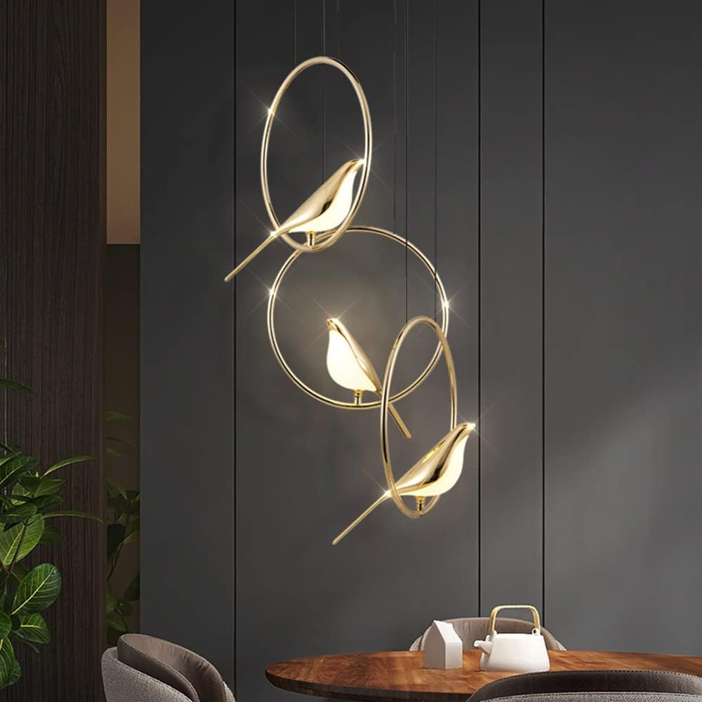 LumenBird Circle LED Pendant Lamp — Artistic Bird Design - Desfino