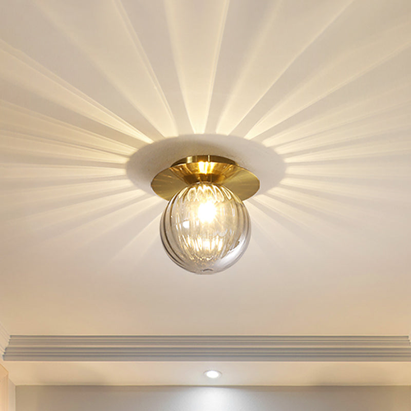Plafoniera AureliaGlow — Lampada in vetro fumé dorato - Desfino
