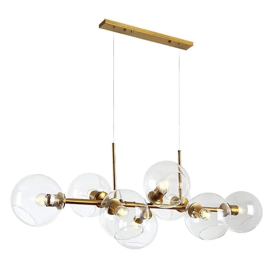 Aveline-bubbelkroonluchter — zwarte en gouden hanglamp van 56 W, 40 x 110cm - Desfino