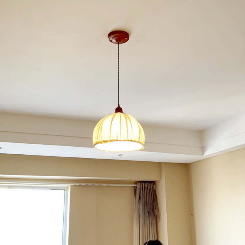 Nordia Lniana lampa wisząca — ciepła biała dioda LED, styl skandynawski - Desfino