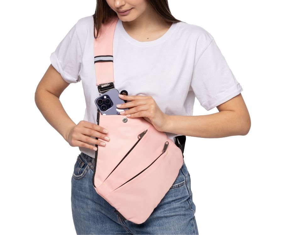 Slim Anti-Theft Travel Bag — Front Carry, Hidden Zippers, Storage - Desfino