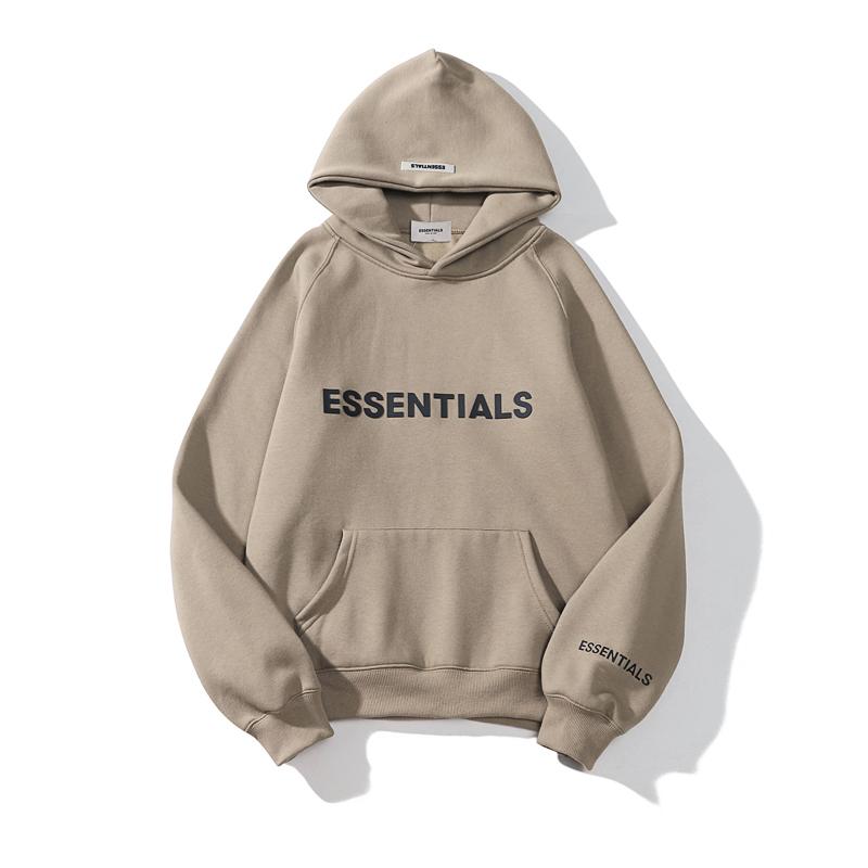Fear of God Essentials Hoodie — 100 % Baumwolle, lockere Passform, Kängurutasche - Desfino