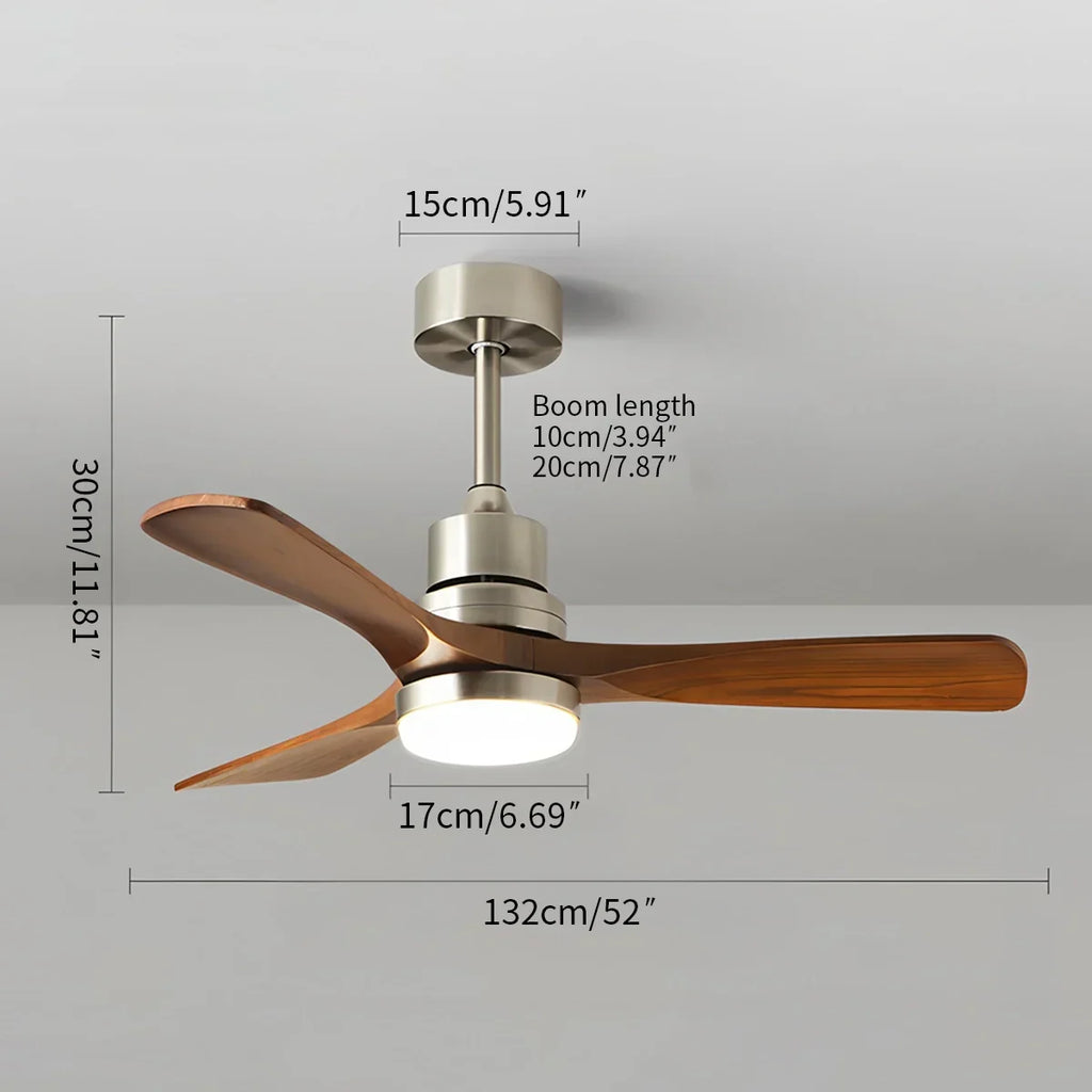 American Retro 3-Blade Ceiling Fan with Light | Desfino