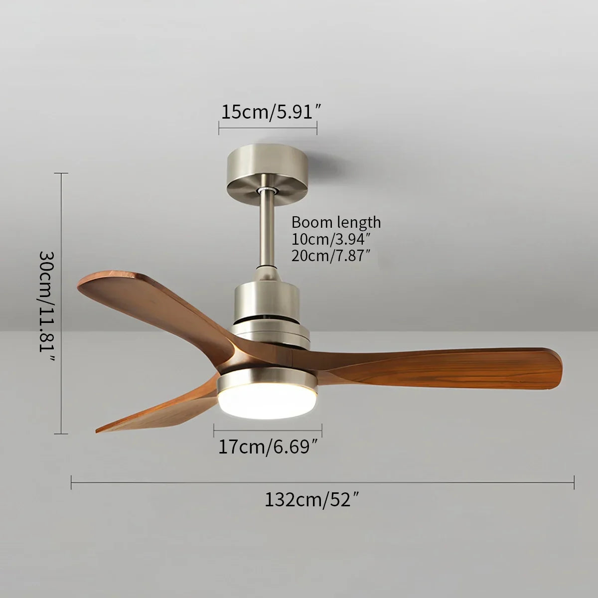 American Retro 3-Blade Ceiling Fan with Light | Desfino