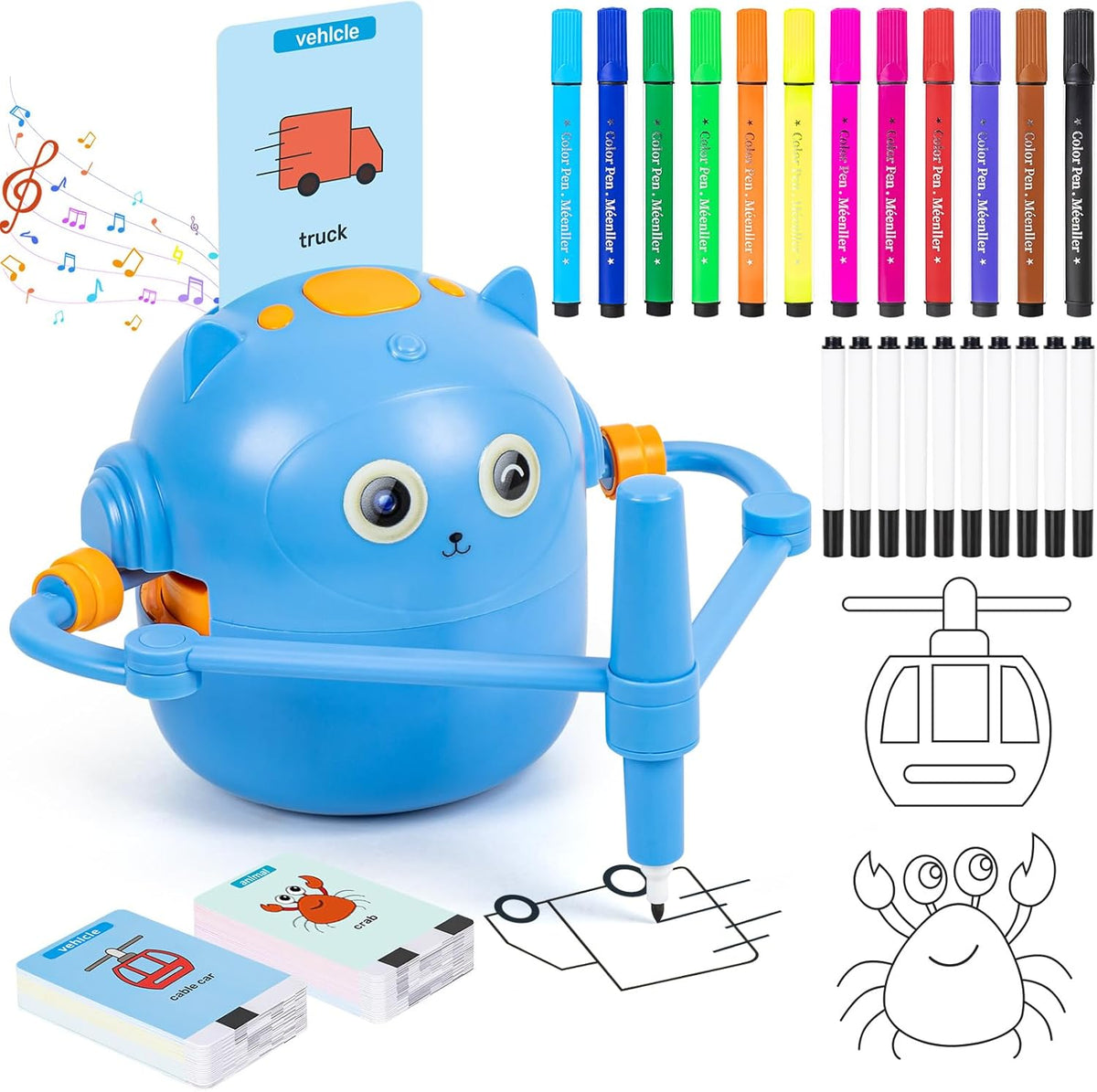 Doodle Bot Screen-Free Sketching Robot — Guided Template Drawing Companion