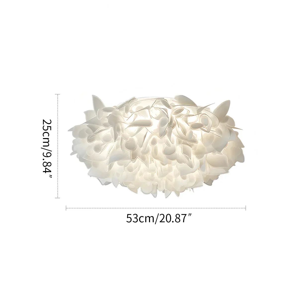 White Flower-Shaped Flush Mount Ceiling Light | Desfino
