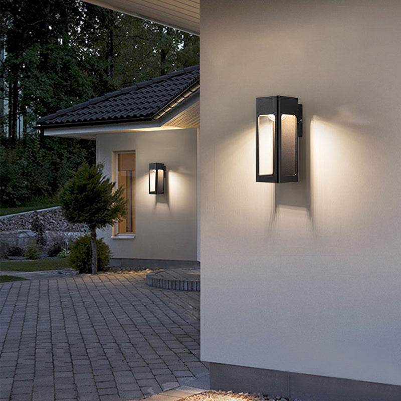 Aureto geometrisk utomhusvägglampa - modern, vattentät IP65 | Desfino