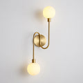 Holten Brass Armed Sconce — Two White Glass Globes