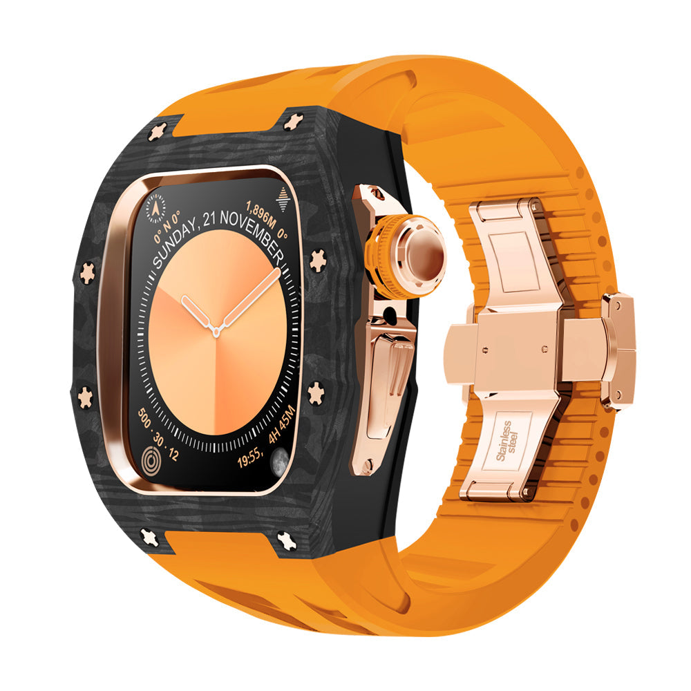AuroraCarbon S10-retrofitkit voor Apple Watch met titaniumaccenten - Desfino