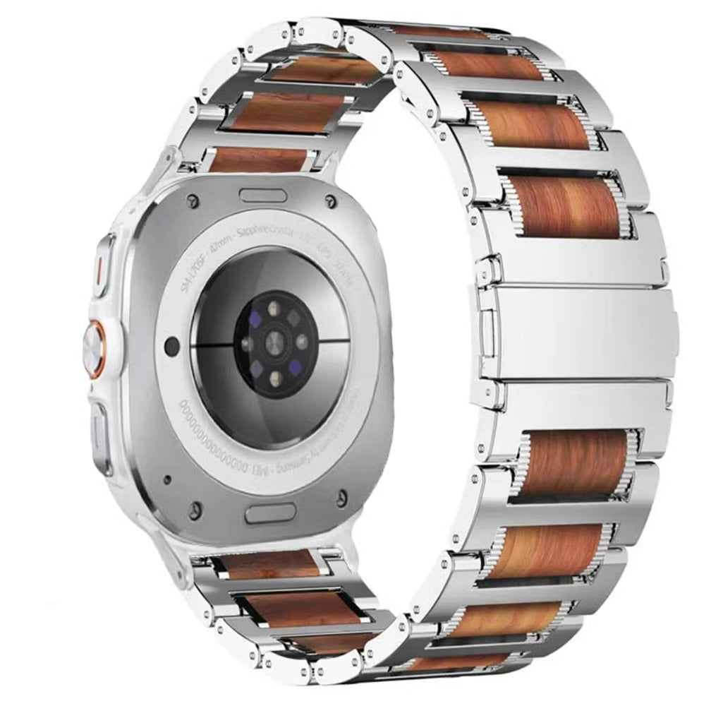 Λουράκι Aveline για Samsung Watch Ultra — φυσικό κόκκινο σανταλόξυλο & μέταλλο - Desfino