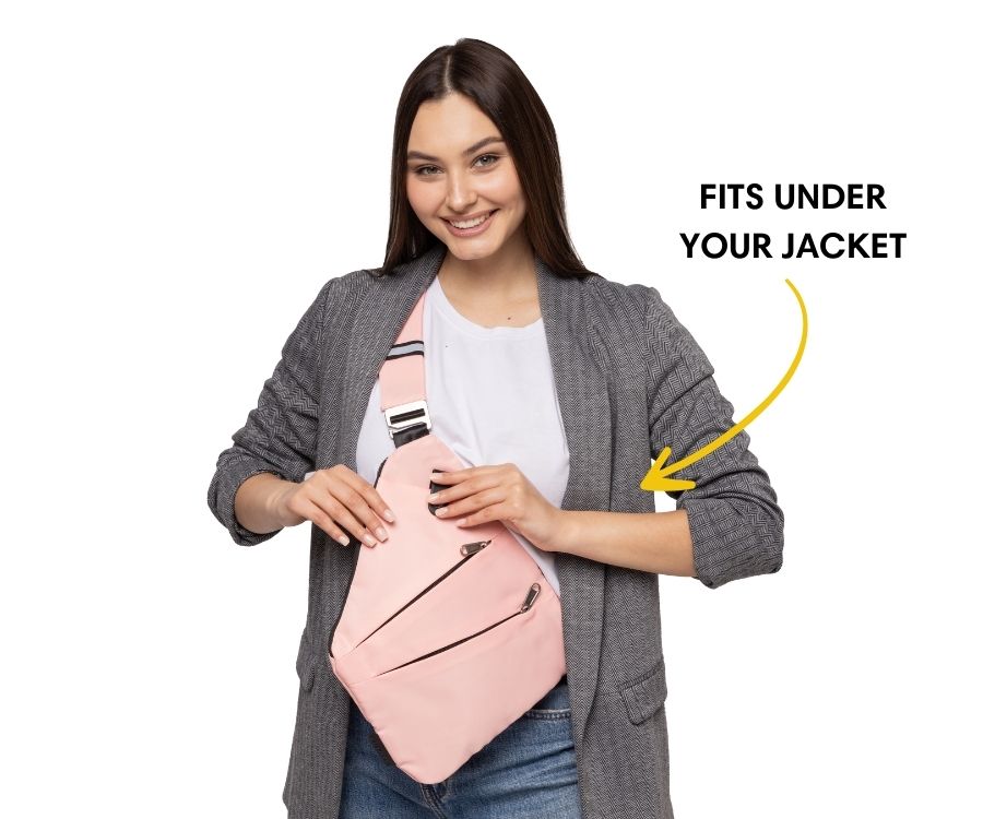 Slim Anti-Theft Travel Bag — Front Carry, Hidden Zippers, Storage - Desfino