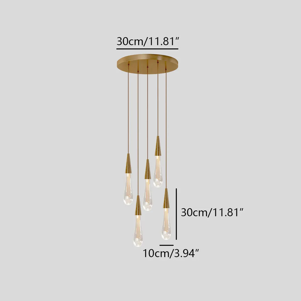 Drop Crystal Chrome Pendant Light for Bedroom | Desfino