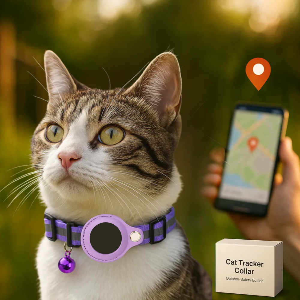Collier réfléchissant pour chat à ouverture rapide - support réglable pour traceur GPS - Desfino