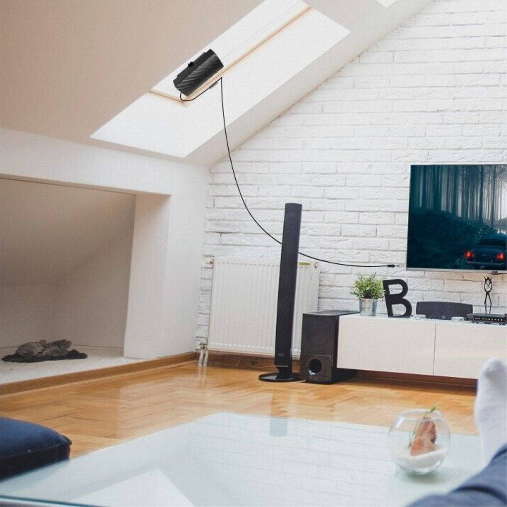 NovaView Pro -tehokas 4K HDTV -antenni — 600 mailin kantama - Desfino