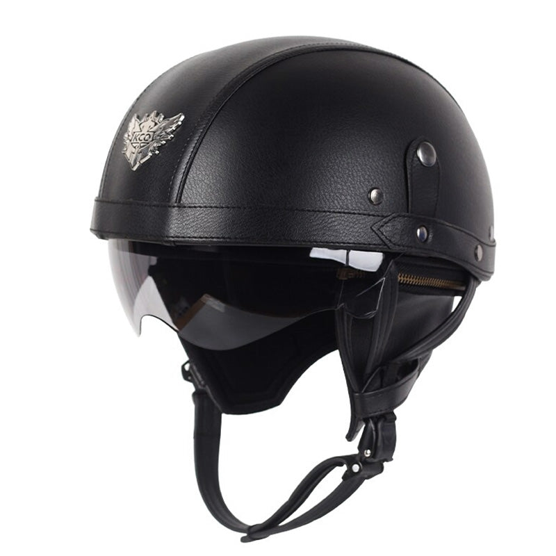 Capacete de mota vintage AeroGuard — segurança DOT, proteção UV - Desfino