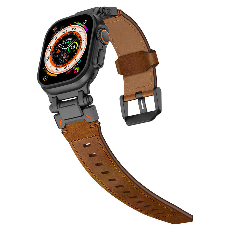 Řemínek Nomad pro Apple Watch — italská kůže, ruční šití, titanový adaptér - Desfino