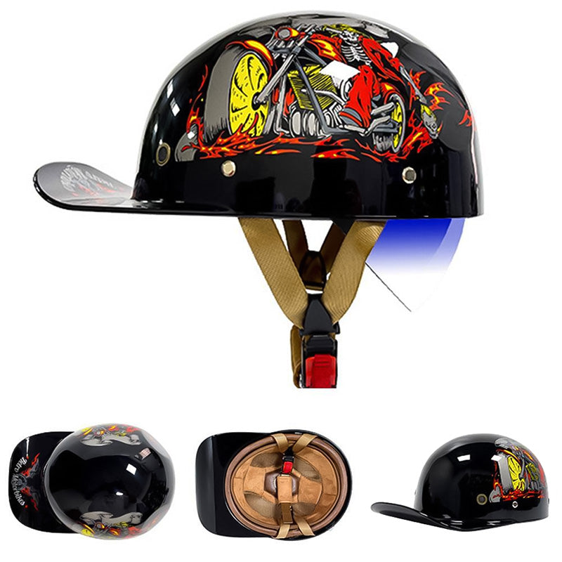 OrionRide DOT-Halbhelm — ABS-Schale im Baseball-Stil für Motorräder - Desfino