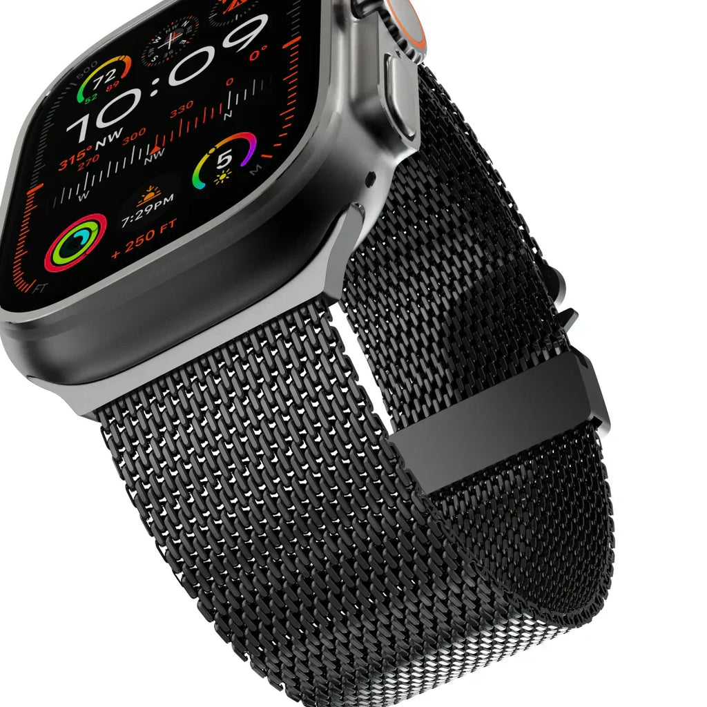 Curea tip buclă milaneză din titan ApexWeave pentru Apple Watch — plasă - Desfino
