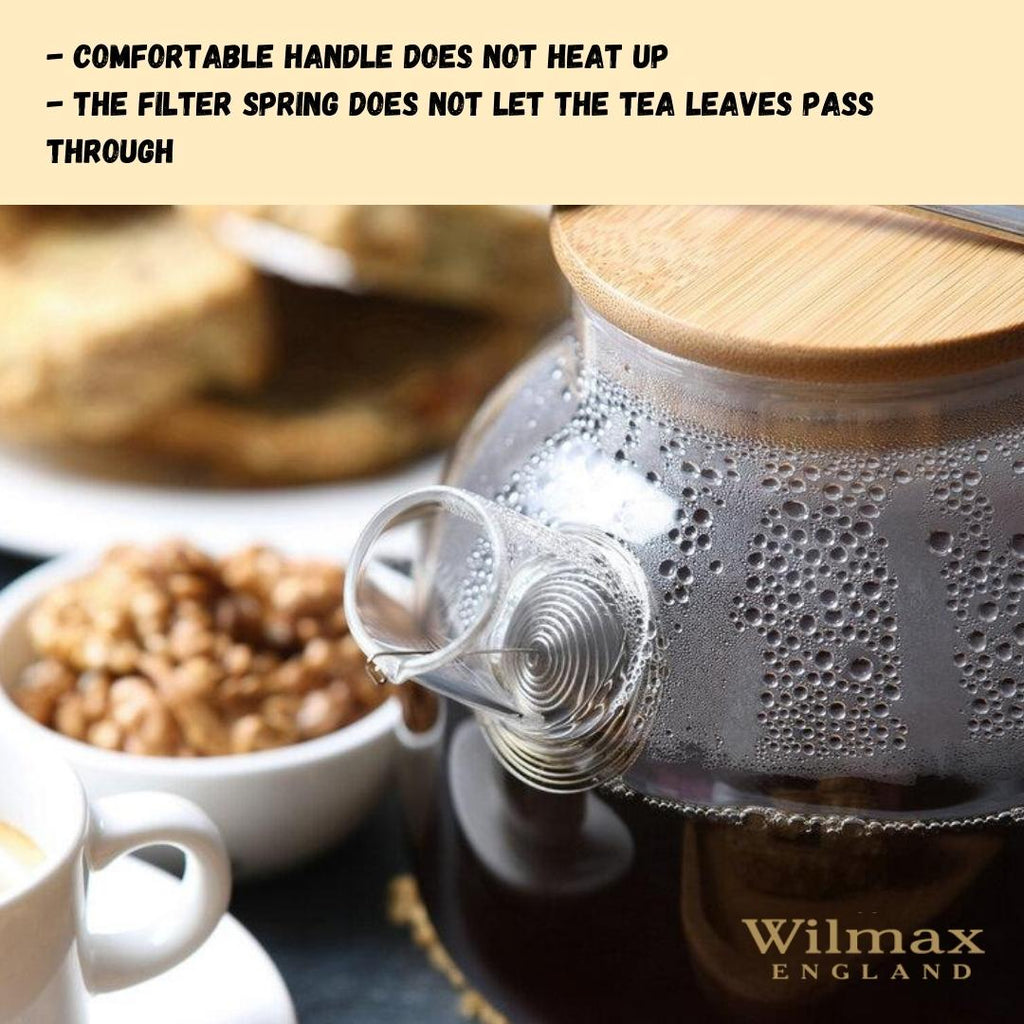 Wilmax-Thermoglastheekanne 54oz — Für Teeliebhaber, herdgeeignet | Desfino