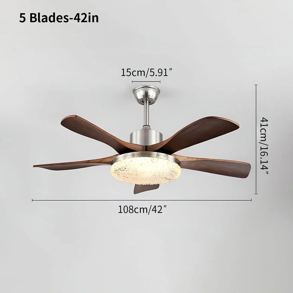 Vintage-Luxus-Deckenventilator mit Holz und Licht | Desfino