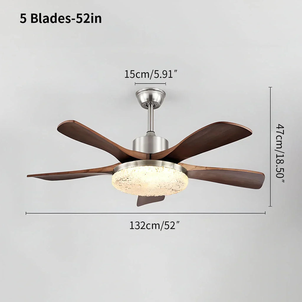 Vintage-Luxus-Deckenventilator mit Holz und Licht | Desfino