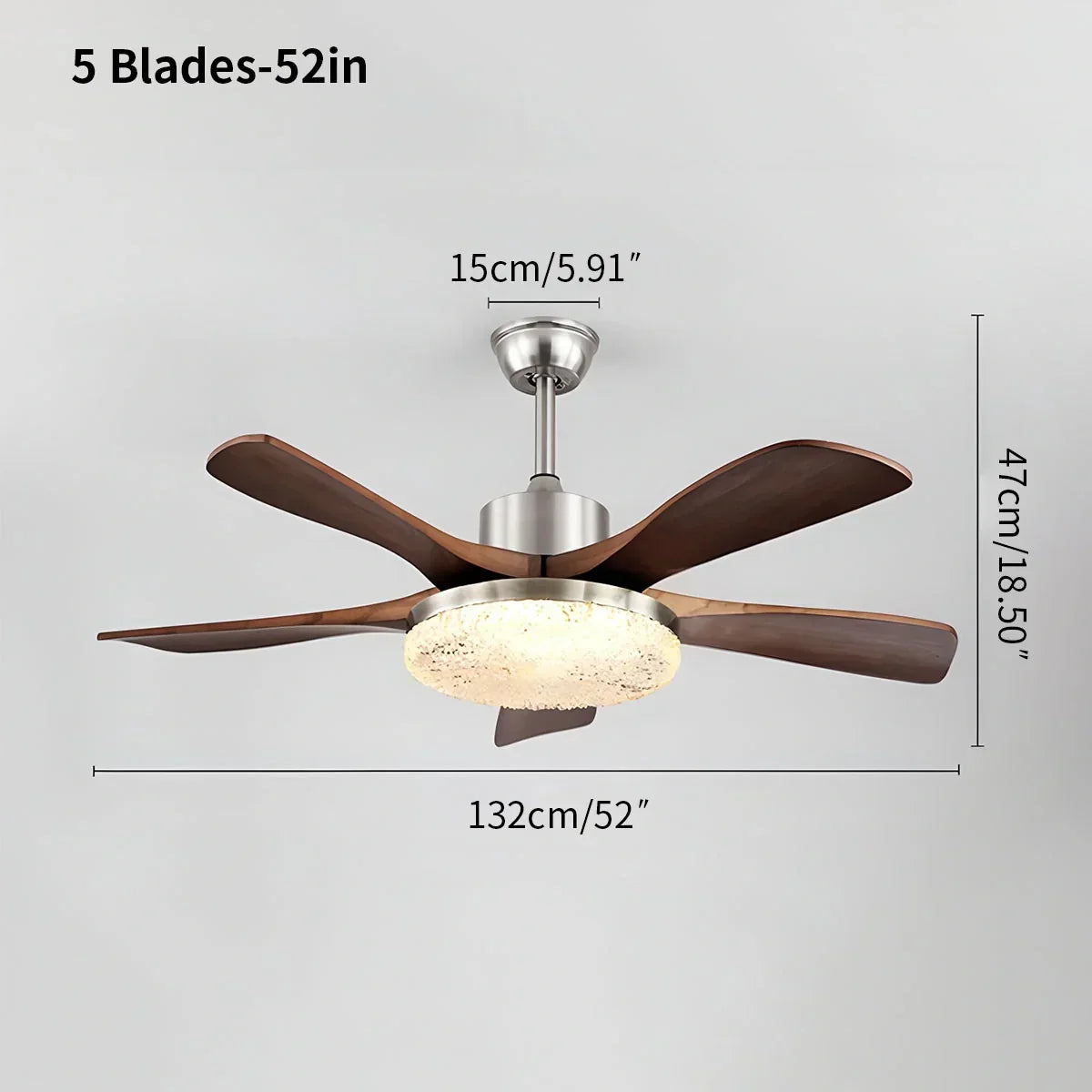 Vintage-Luxus-Deckenventilator mit Holz und Licht | Desfino